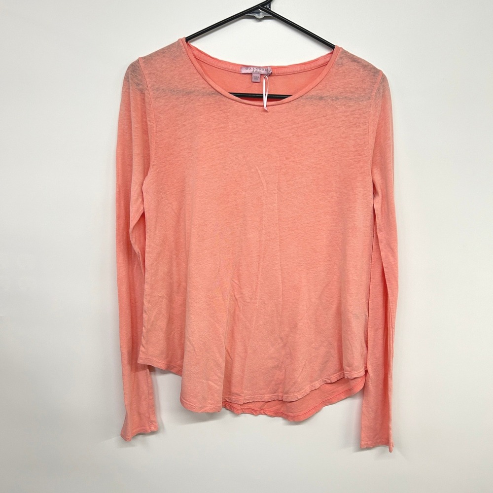 Calypso St Barth Linen Blend Knit Top S Coral Coastal Resort Boho Luxury‎